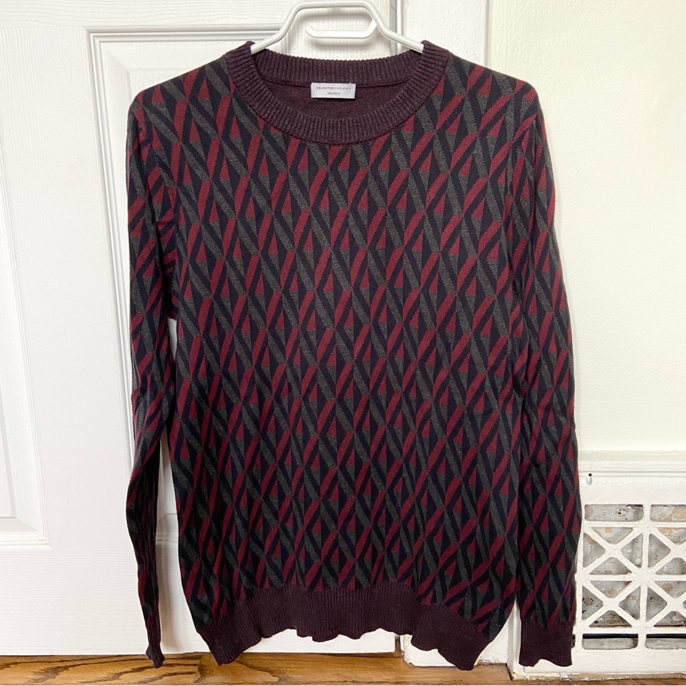 Men’s Simon’s geometric cotton crew neck sweater